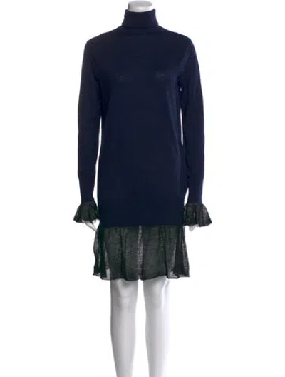 Pre-owned Sacai Wool Knee-length Dress In Multi