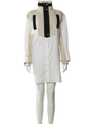 Pre-owned Sacai Wool Knee-length Dress In Neutral