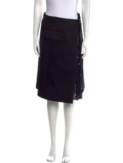 Pre-owned Sacai Wool Knee-length Skirt In Blue