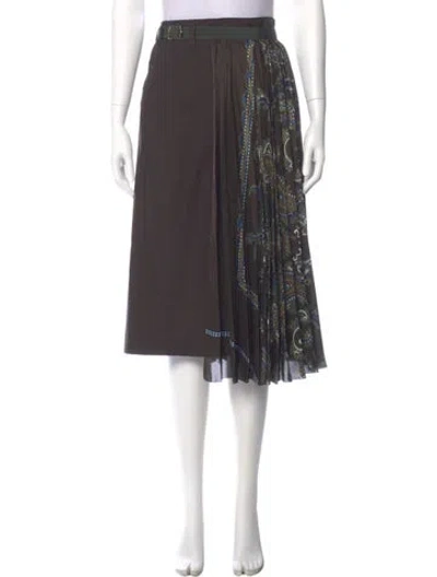 Pre-owned Sacai Wool Knee-length Skirt In Gray