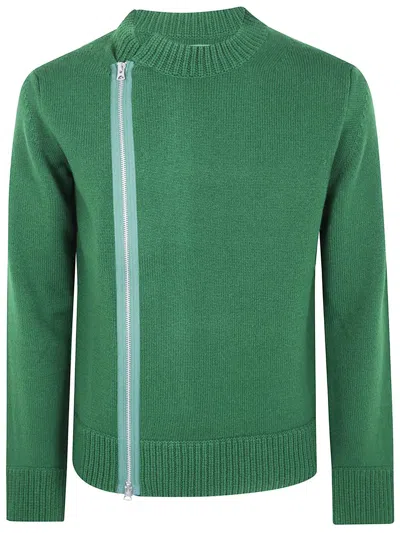 Sacai Wool Knit Blouson Clothing In Green