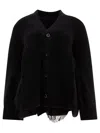 Sacai Wool Knit Cardigan In Black