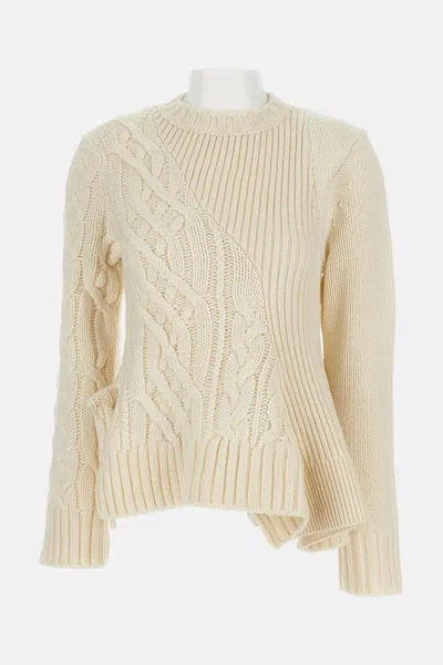 Sacai Luxury Wool Knit Pullover For Fall 2025 In Yellow