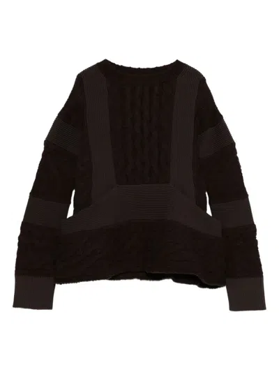 SACAI SACAI WOOL KNIT ROUND NECK PULLOVER