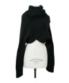 Sacai Wool Knit Turtleneck Pullover In Black
