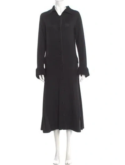 Pre-owned Sacai Wool Long Dress In Black