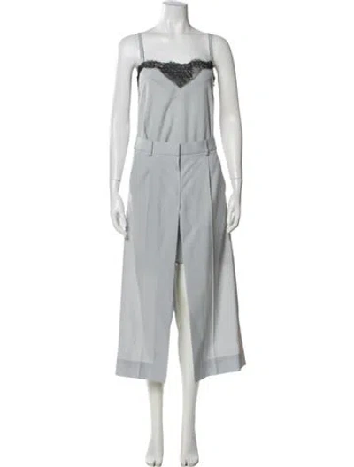 Pre-owned Sacai Wool Long Dress In Gray