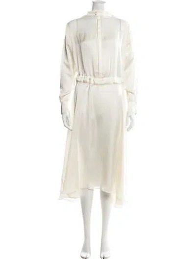 Pre-owned Sacai Wool Long Dress In Neutral