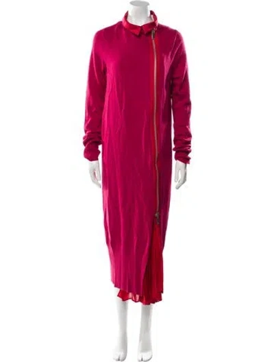 Pre-owned Sacai Wool Long Dress W/ Tags In Pink