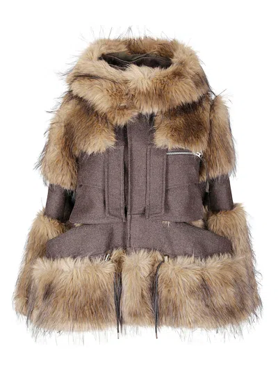 SACAI WOOL MELTON BLOUSON