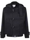 Sacai Hooded Toggle-fastening Jacket In Blue