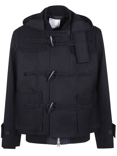 SACAI SACAI WOOL MELTON BLOUSON CLOTHING