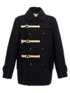 Sacai Wool Duffle Jacket In Blue