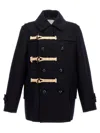 Sacai Wool Duffle Jacket In Blue