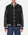 Sacai Black Gonz Edition Leather Bomber Jacket In Black