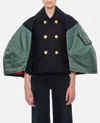 Sacai Wool Melton X Nylon Twill Jacket In Blau
