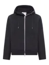 Sacai Wool Melton X Sponge Sweat Hoodie In Black