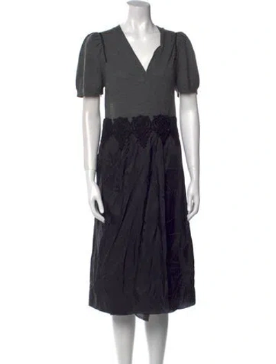 Pre-owned Sacai Wool Midi Length Dress In Black