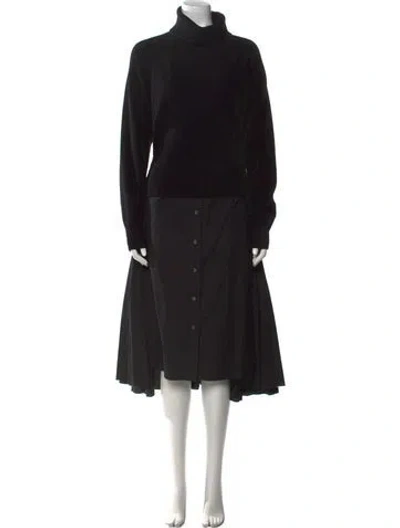 Pre-owned Sacai Wool Midi Length Dress In Black