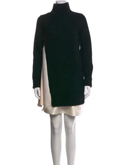 Pre-owned Sacai Wool Midi Length Dress In Black