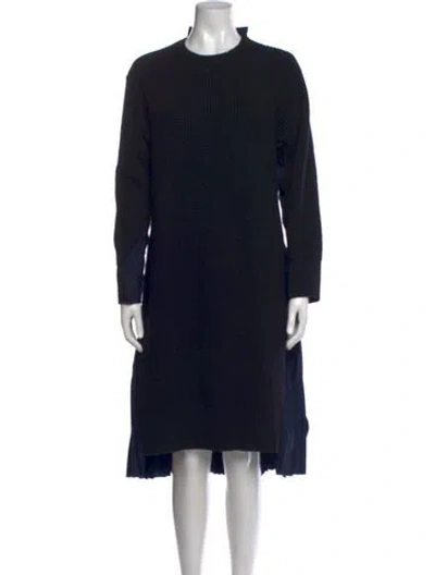Pre-owned Sacai Wool Midi Length Dress In Black