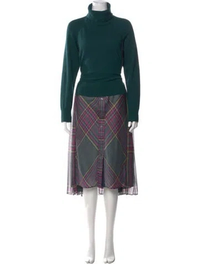 Pre-owned Sacai Wool Midi Length Dress In Green