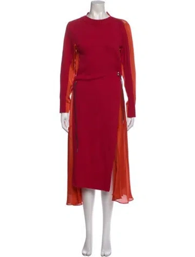 Pre-owned Sacai Wool Midi Length Dress In Orange