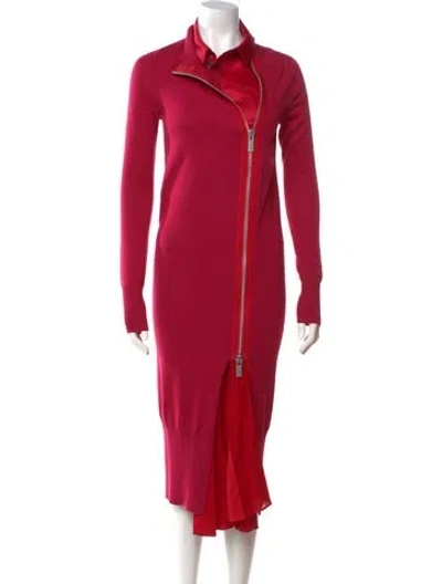 Pre-owned Sacai Wool Midi Length Dress In Pink