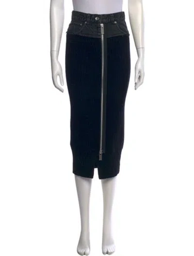 Pre-owned Sacai Wool Midi Length Skirt In Black