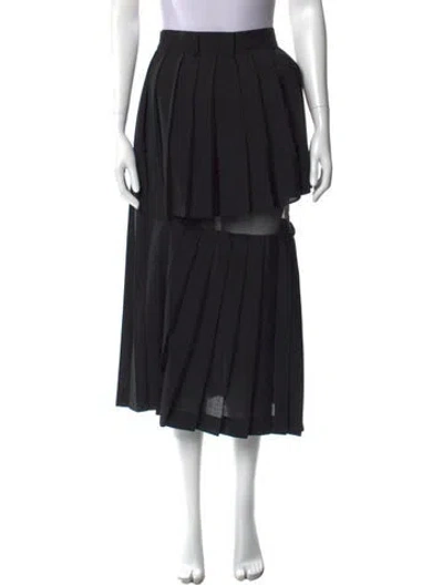 Pre-owned Sacai Wool Midi Length Skirt In Black