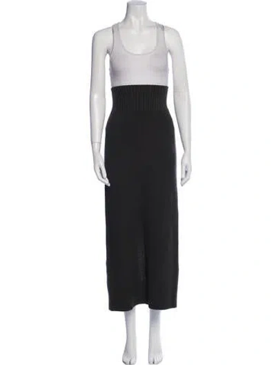 Pre-owned Sacai Wool Midi Length Skirt In Black