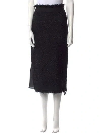 Pre-owned Sacai Wool Midi Length Skirt In Black