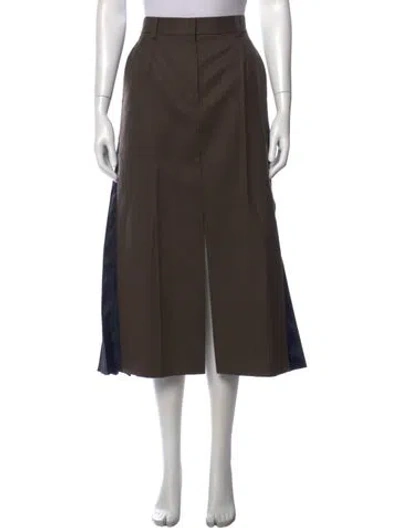 Pre-owned Sacai Wool Midi Length Skirt In Brown