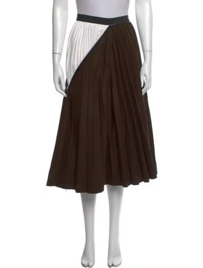 Pre-owned Sacai Wool Midi Length Skirt In Brown