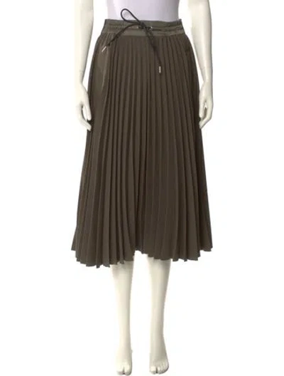 Pre-owned Sacai Wool Midi Length Skirt In Green