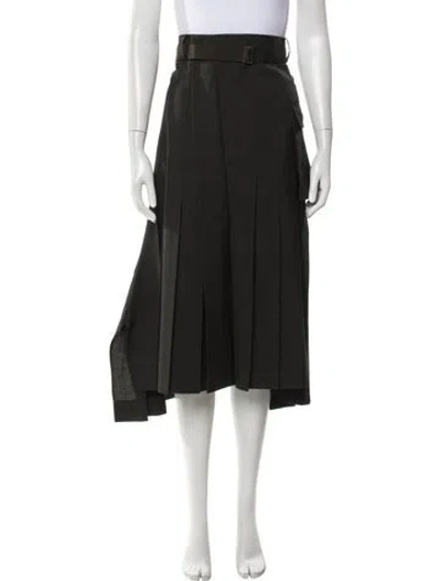 Pre-owned Sacai Wool Midi Length Skirt In Green