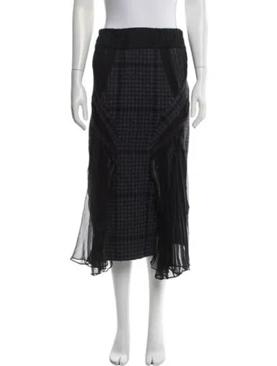 Pre-owned Sacai Wool Midi Length Skirt In Grey