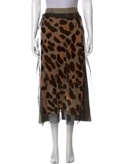 Pre-owned Sacai Wool Midi Length Skirt In Neutral