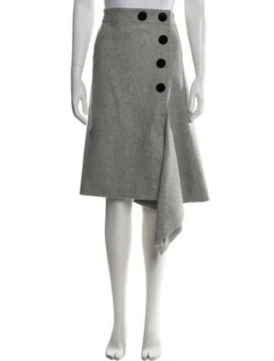 Pre-owned Sacai Wool Midi Length Skirt W/ Tags In Gray