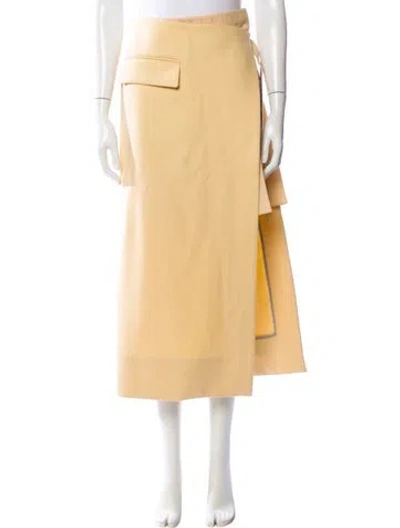 Pre-owned Sacai Wool Midi Length Skirt In Yellow