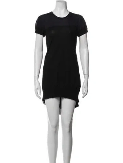 Pre-owned Sacai Wool Mini Dress In Black