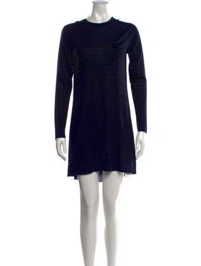 Pre-owned Sacai Wool Mini Dress In Blue