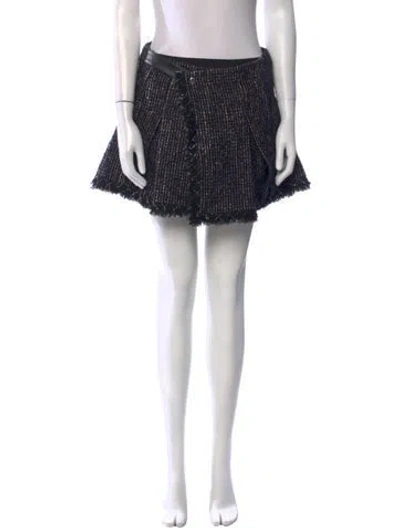 Pre-owned Sacai Wool Mini Skirt In Black
