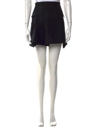 Pre-owned Sacai Wool Mini Skirt In Black