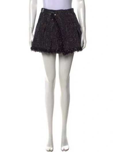 Pre-owned Sacai Wool Mini Skirt In Black