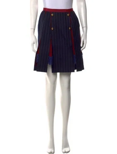 Pre-owned Sacai Wool Mini Skirt In Blue