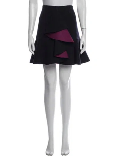Pre-owned Sacai Wool Mini Skirt In Blue
