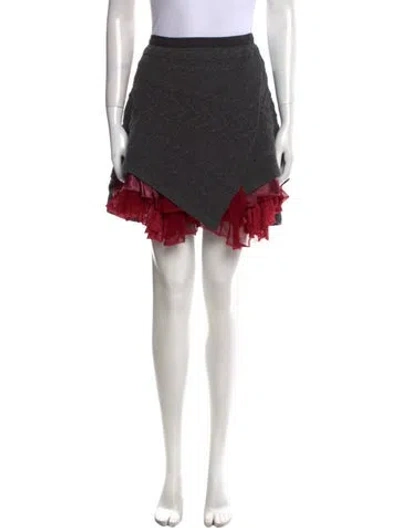 Pre-owned Sacai Wool Mini Skirt In Multi