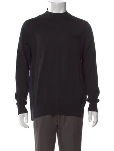 Pre-owned Sacai Wool Mock Neck Henley In Black