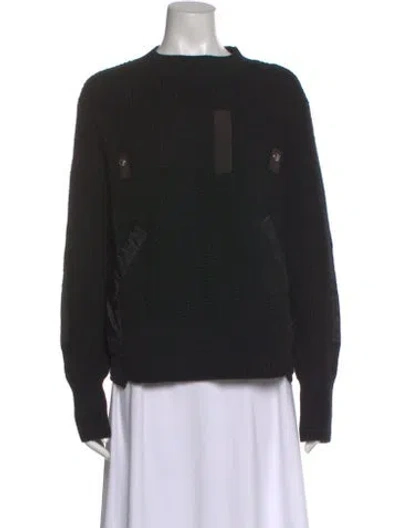 Pre-owned Sacai Wool Mock Neck Sweater In Black